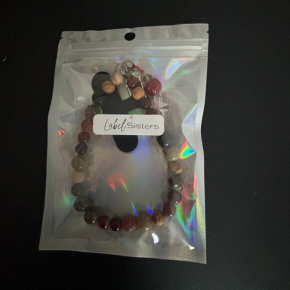 BUNDLE - Real Stone Cell Phone Bracelets/Purse Jewelry WITH ROOTS Edie Grey Bag - Picture 5 of 13